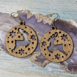 Reindeer Wooden Earrings